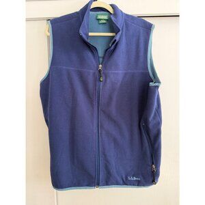 LL BEAN MENS BLUE POLARTEC ZIP UP VEST FLEECE SZ LARGE